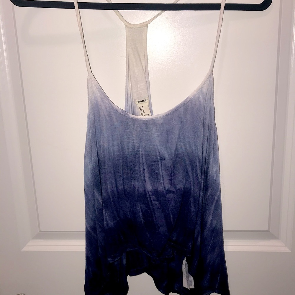 Blue white Ombré tank top